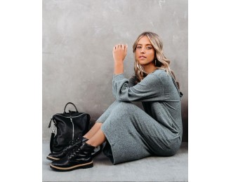 Coley Pocketed Hooded Knit Midi Dress - Dark Teal - FINAL SALE