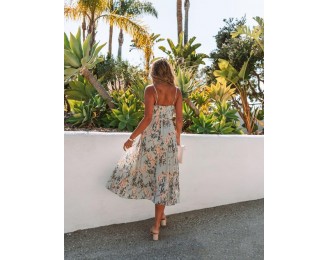 Madly In Love Floral Midi Dress - Light Blue